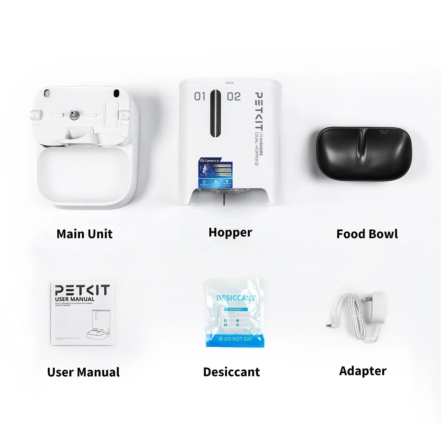 Comedero automático doble YumShare 2 con cámara